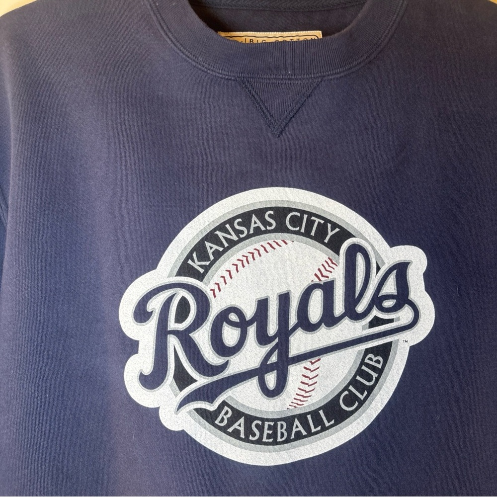Retro Navy Blue Kansas City Royals Crewneck Sweater - Picture 3 of 4